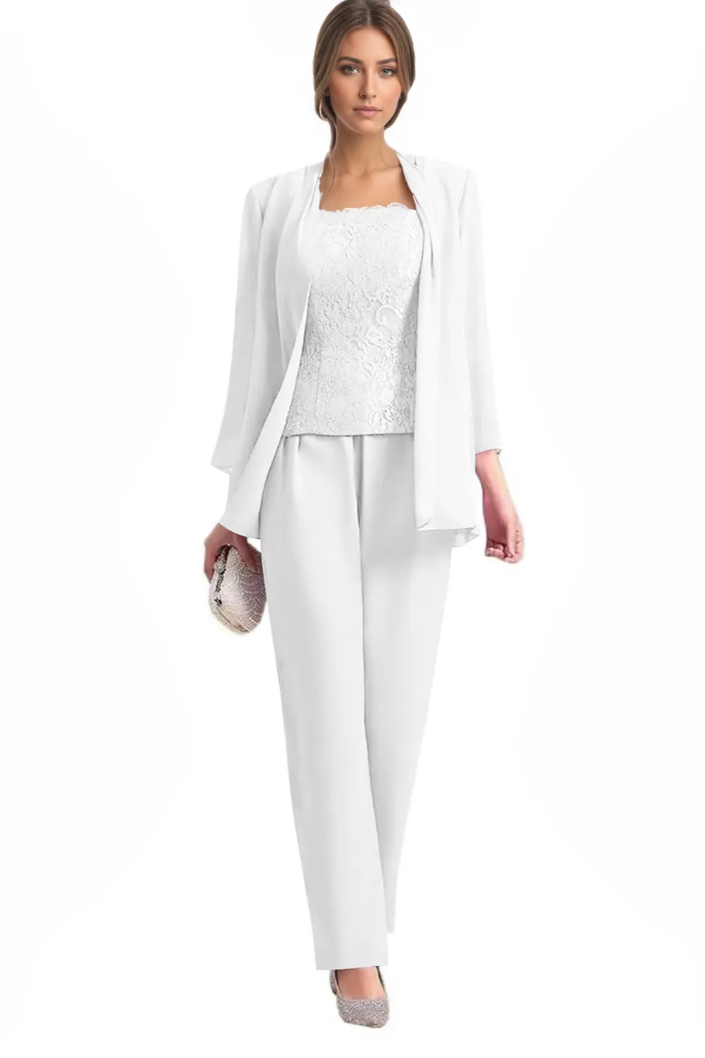 Elegante Completo Formale In Tre Pezzi Con Pantaloni