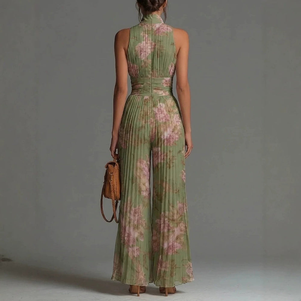 Sofia | Tuta Plissettata in Chiffon Floreale per Donna