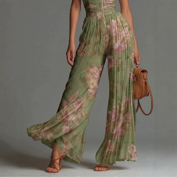 Sofia | Tuta Plissettata in Chiffon Floreale per Donna