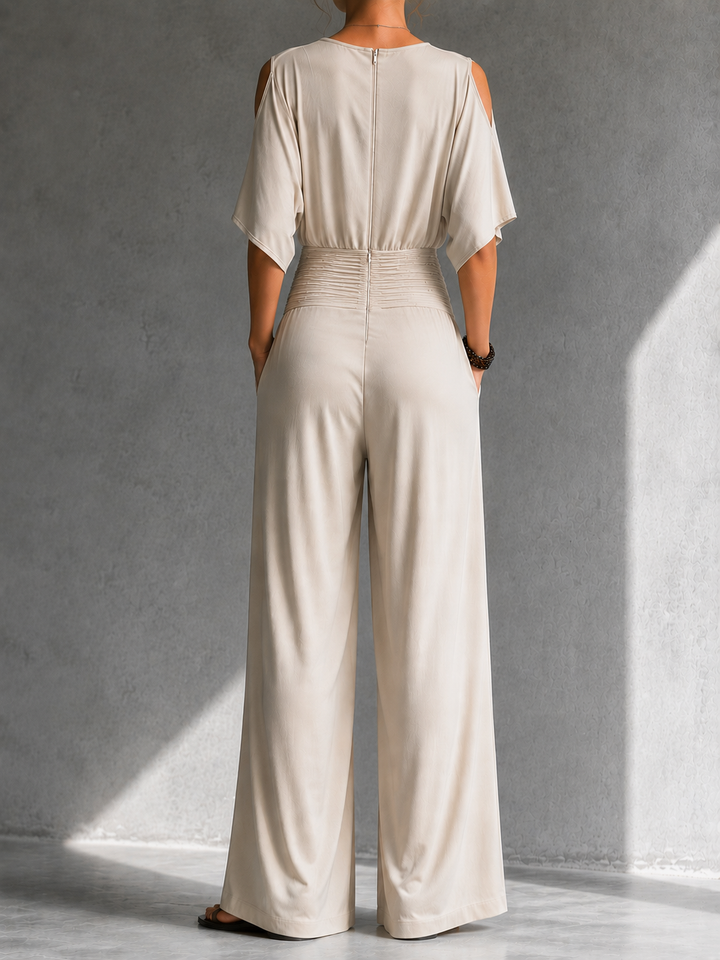 Zeni | Tuta Elegante a Portafoglio con Gambe Larghe