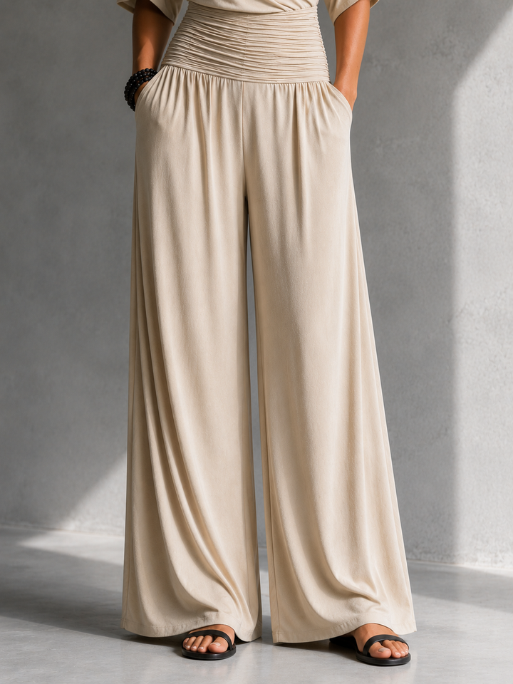 Zeni | Tuta Elegante a Portafoglio con Gambe Larghe